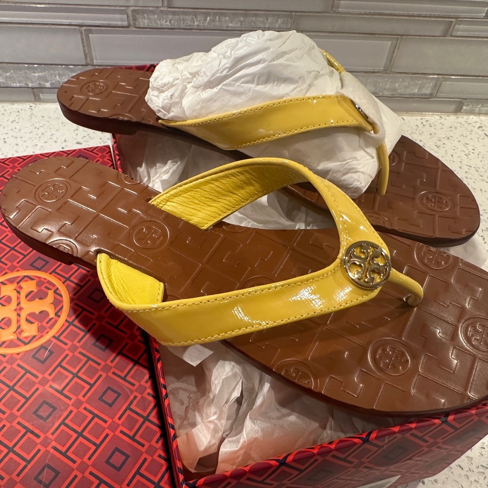 NEW Tory Burch Yellow Candy Thora Sandals